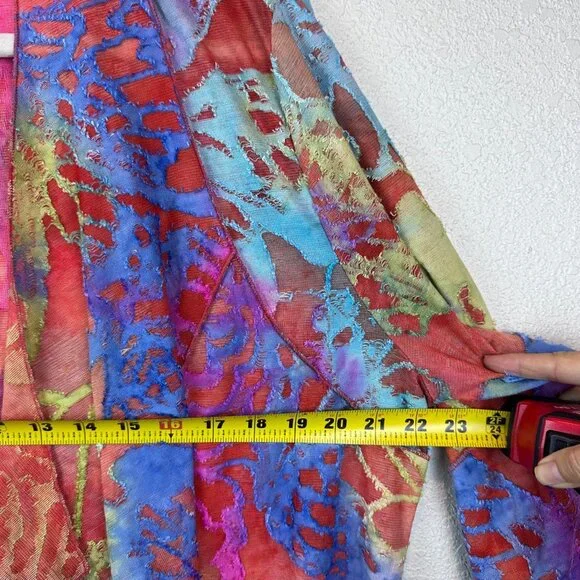 NWT Kamana Cardigan Womens XL Waterfall Watercolors Art to Wear Artsy Coastal - Picture 6 of 10